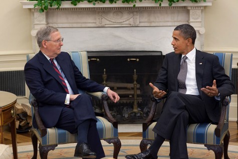 President Barack Obama and Senate Majority Leader Mitch McConnell are currently in heated disagreement over who should nominate the next justice of the United States Supreme Court. (Credit: The White House)
