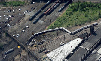 The Amtrak train derailment . (Credit: A. Heneen)