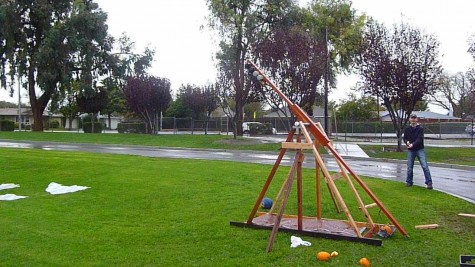 Science Club built and launched a successful trebuchet last year.