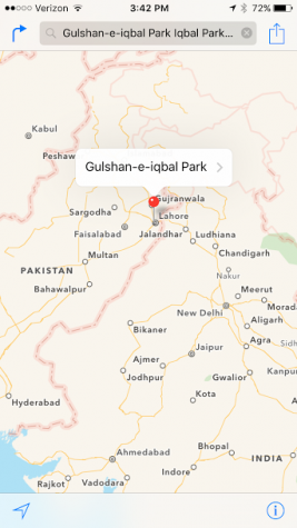 (Credit: Apple Maps) Map of Pakistan showing the location of the park. 