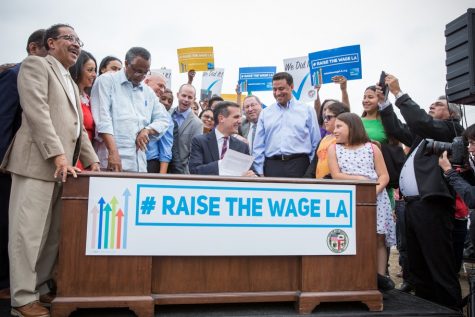 (Credit: Eric Garcetti) Raise the Wage is a group that has been working to raise the minimum wage.