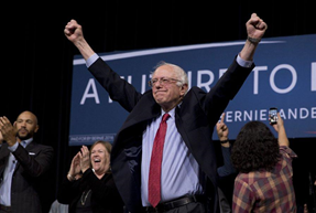 (Credit: San Diego Tribune) Sanders wins big in Washington, attracting many delegates. 