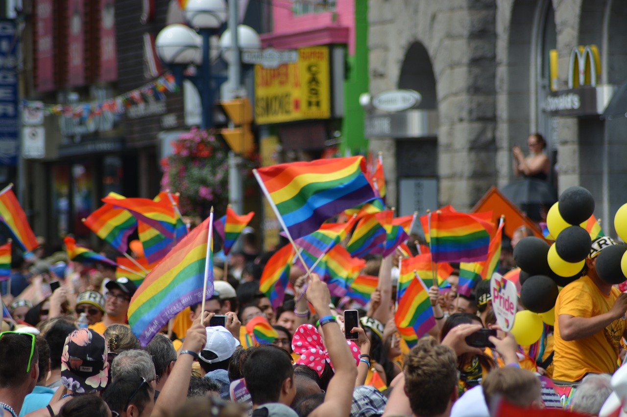 Courtesy of MaxPixel. Supporters rally for LGBT rights during the annual pride festival.