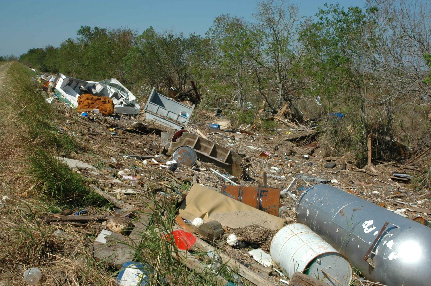 Courtesy of U.S Fish and Wildlife Services.
A considerable amount of debris has been left behind by hurricanes.