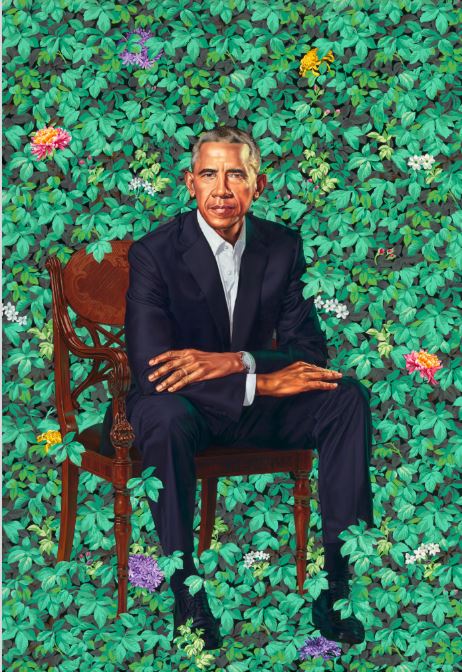 Courtesy of The National Portrait Gallery.
The new portraits of the Obamas are on display at the Smithsonian National Portrait Gallery.
