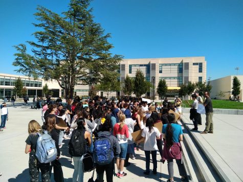COURTESY OF ALLEN LOOMIS AND ROBERTO COTLEAR.

Students at Wilcox gathered in the quad to participate in the Youth Climate Strike during sixth and seventh period on the twentieth of September.