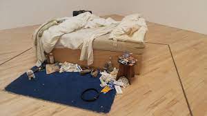 A work of art titled My Bed by Tracy Emin