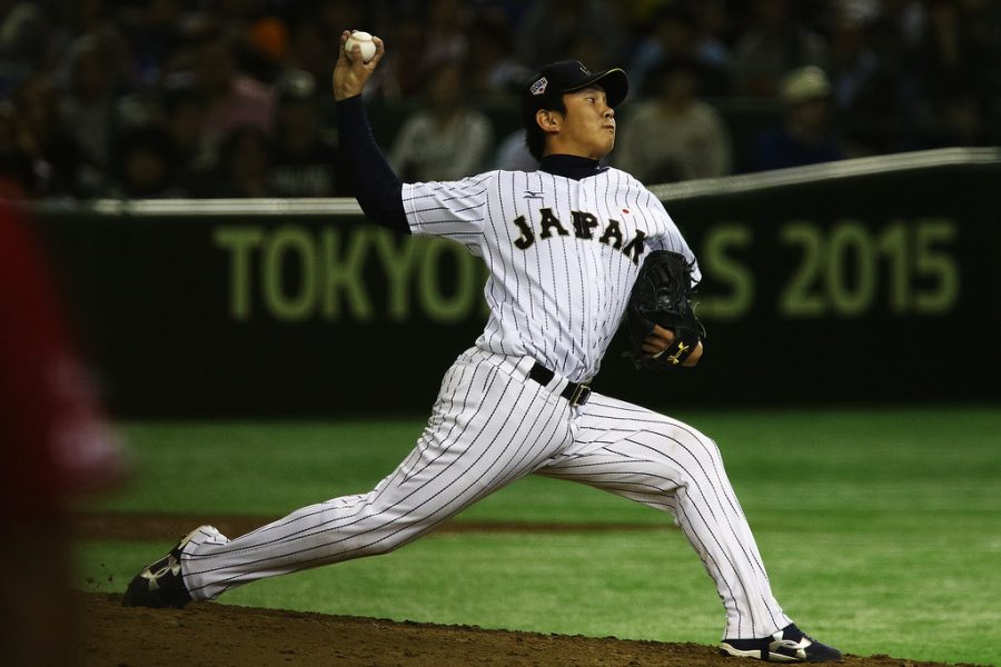The+Japan+team+captain%2C+Shohei+Ohtani%2C+pitching+a+ball+similar+to+the+one+that+struck+Trout+out.+Courtesy+of+Takayuki+Suzuki.