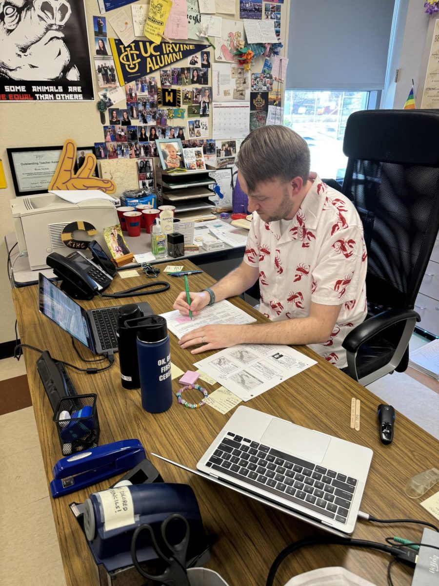Mr. Soykin working at his desk. Courtesy of Alyssa McKercher. 