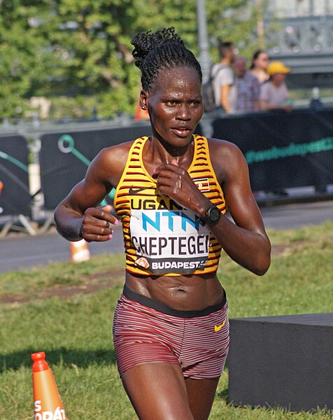 Rebecca Cheptegei in Budapest 2023 at World Athletics Championship.