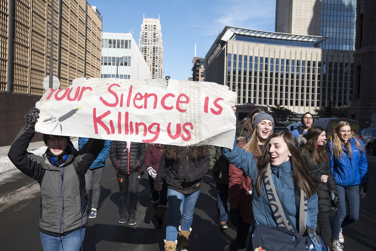 High school students protest against lack of action on school shootings