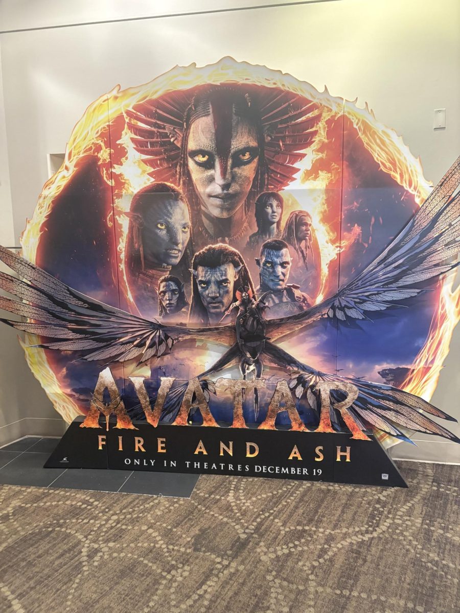 Ad inside the movie theater for Avatar: Fire and Ash.