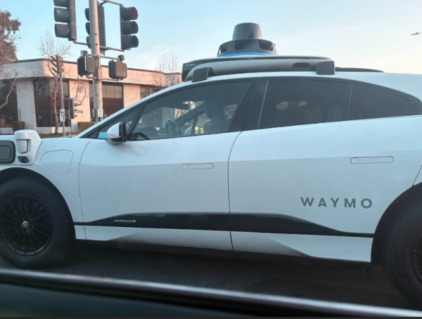 Close up of the Waymo driving on a street. 