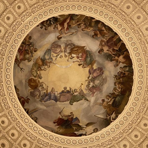 The Apotheosis of Washington, a fresco in the Capitol Rotunda's dome.