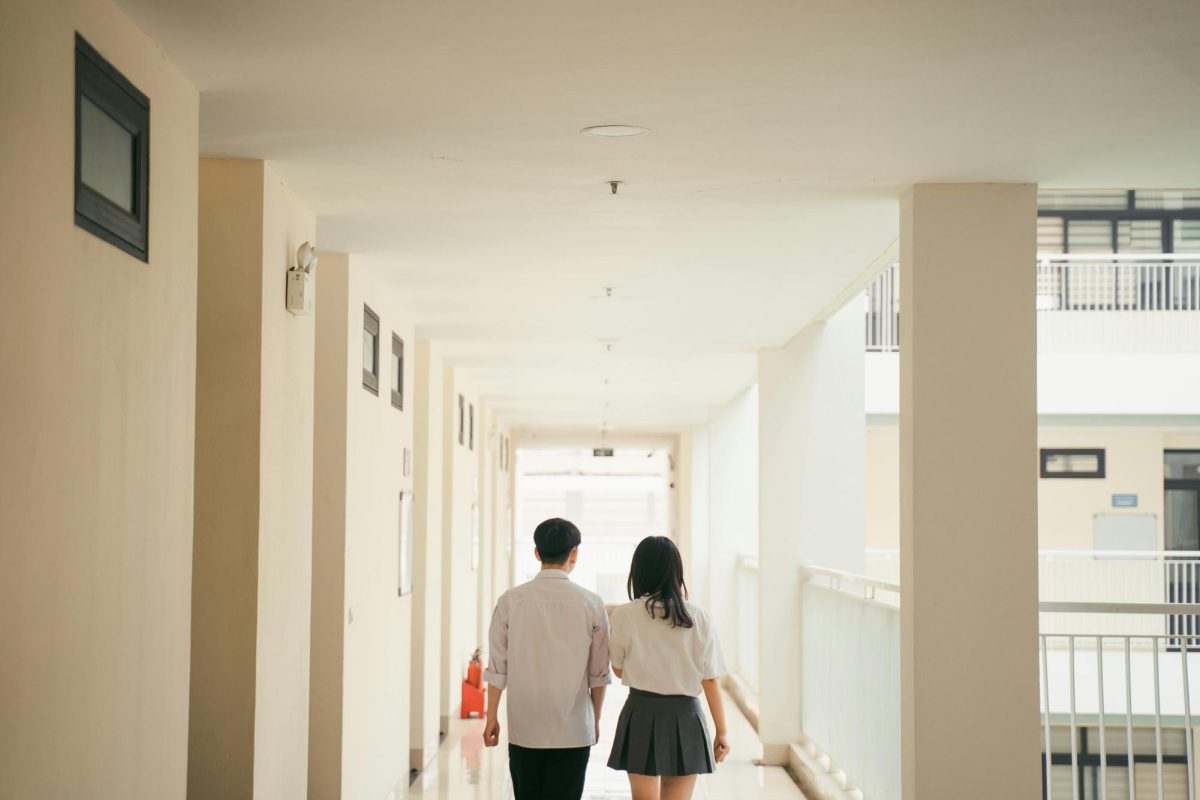 Walking together in the hallways
